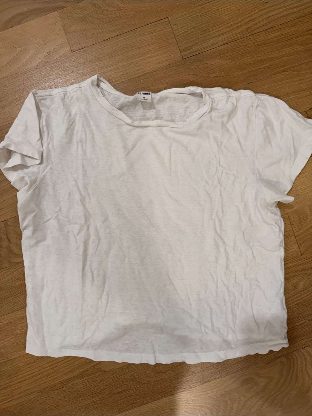 Re/Done White Basic Crew Tee